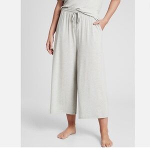 ATHLETA Nighttime Bliss Sleep Wide Leg Crop Pajama Pants Heather Gray Size 2X